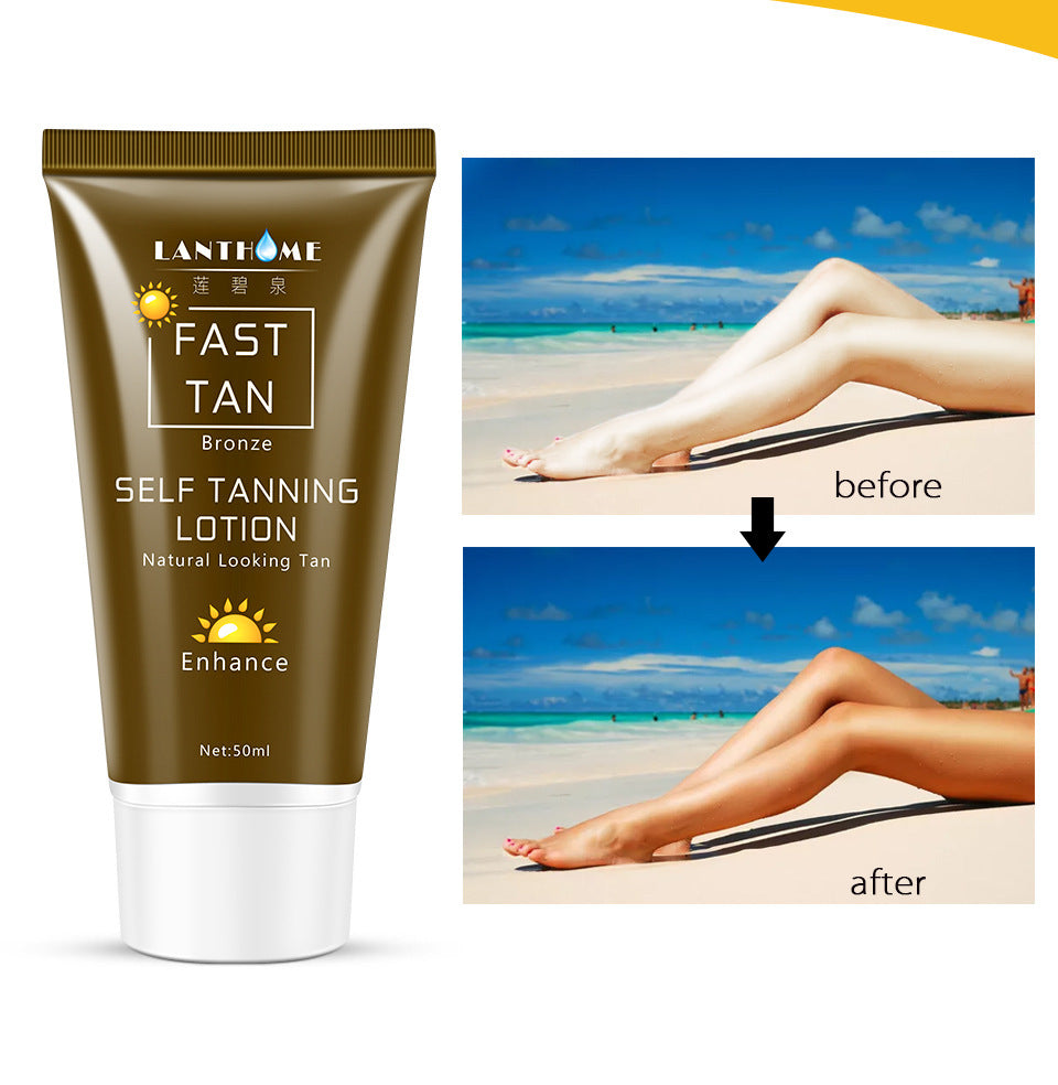 Tanning body lotion for a natural sunless glow – hydrating self-tanning cream