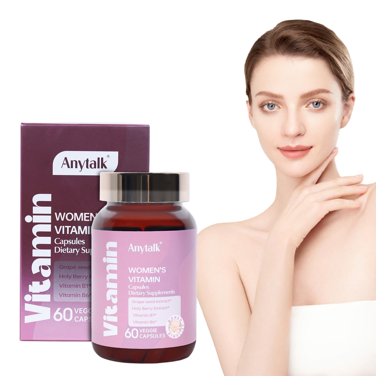 Women's skincare vitamin capsules for radiant, anti-aging skin support

