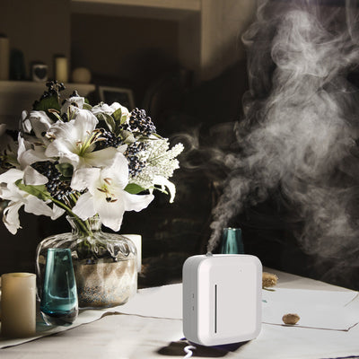 Smart hotel fragrance diffuser with remote connectivity for home or commercial use